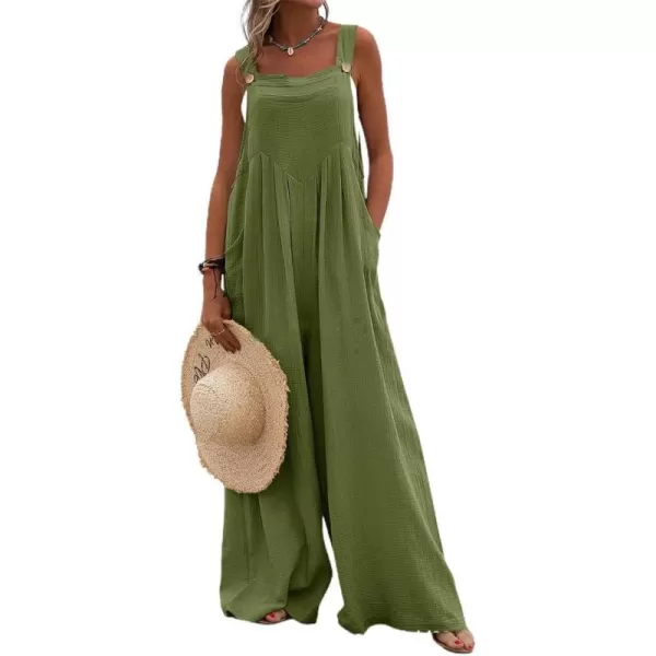 IDEALSANXUN Wide Leg Overalls for Womens Boho Comfy Baggy Loose Jumpsuits RomperArmy