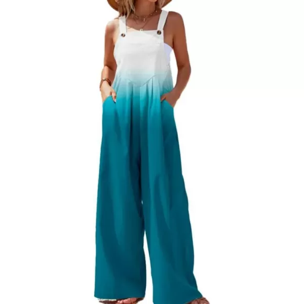 IDEALSANXUN Wide Leg Overalls for Womens Boho Comfy Baggy Loose Jumpsuits RomperG Green