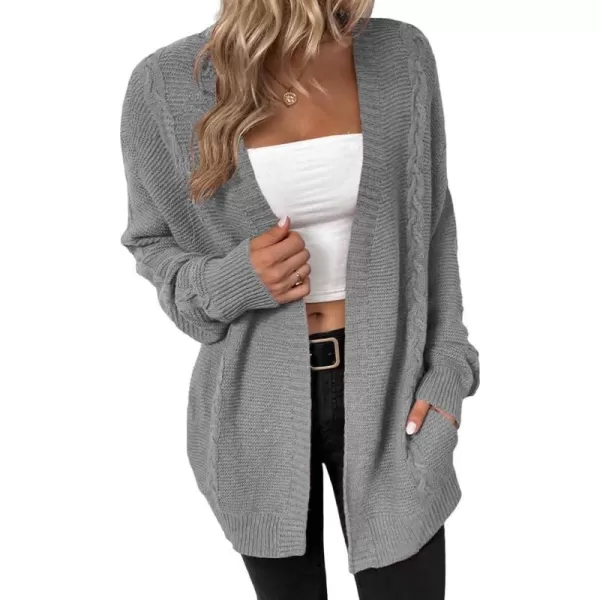 IDEALSANXUN Women Cardigan Sweater Oversized V Neck Long Sleeve Casual Fall Winter 2023 Knit Sweater Jacket CoatGrey