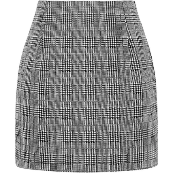 IDEALSANXUN Womens Plaid Mini SkirtsBlack