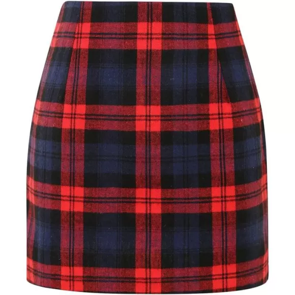 IDEALSANXUN Womens Plaid Mini SkirtsRed