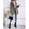 imageIDEALSANXUN Long Wool Plaid Blazer for Women Fall Outfits Winter Trench Coat Long Sleeve Casual Dressy Lapel Jacket PeacoatBeige Brown