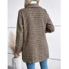 imageIDEALSANXUN Long Wool Plaid Blazer for Women Fall Outfits Winter Trench Coat Long Sleeve Casual Dressy Lapel Jacket PeacoatBeige Brown