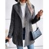 imageIDEALSANXUN Long Wool Plaid Blazer for Women Fall Outfits Winter Trench Coat Long Sleeve Casual Dressy Lapel Jacket PeacoatGrey