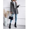 imageIDEALSANXUN Long Wool Plaid Blazer for Women Fall Outfits Winter Trench Coat Long Sleeve Casual Dressy Lapel Jacket PeacoatGrey