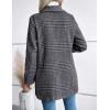 imageIDEALSANXUN Long Wool Plaid Blazer for Women Fall Outfits Winter Trench Coat Long Sleeve Casual Dressy Lapel Jacket PeacoatGrey