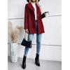 imageIDEALSANXUN Long Wool Plaid Blazer for Women Fall Outfits Winter Trench Coat Long Sleeve Casual Dressy Lapel Jacket PeacoatWine