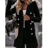 imageIDEALSANXUN Womens Fall Winter Double Breasted Wool Trench Coat JacketsBlack