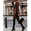 imageIDEALSANXUN Womens Fall Winter Double Breasted Wool Trench Coat JacketsBrown