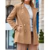 imageIDEALSANXUN Womens Fall Winter Peacoat Wool Coat Double Breasted Blazer Jacket Trench CoatCamel