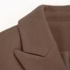 imageIDEALSANXUN Womens Fall Winter Wool Coats Double Breasted Midi Peacoat Trench CoatsDark Khaki