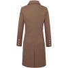 imageIDEALSANXUN Womens Fall Winter Wool Coats Double Breasted Midi Peacoat Trench CoatsDark Khaki