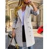 imageIDEALSANXUN Womens Fall Winter Wool Coats Double Breasted Midi Peacoat Trench CoatsLight Grey