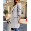 imageIDEALSANXUN Womens Fall Winter Wool Coats Double Breasted Midi Peacoat Trench CoatsLight Grey