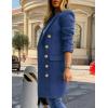imageIDEALSANXUN Womens Fall Winter Wool Coats Double Breasted Midi Peacoat Trench CoatsMisty Blue