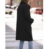 imageIDEALSANXUN Womens Fall Winter Wool Coats Double Breasted Trench Coats PeacoatBlack
