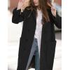 imageIDEALSANXUN Womens Fall Winter Wool Coats Double Breasted Trench Coats PeacoatBlack