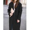 imageIDEALSANXUN Womens Fall Winter Wool Coats Double Breasted Trench Coats PeacoatBlack
