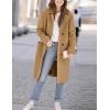 imageIDEALSANXUN Womens Fall Winter Wool Coats Double Breasted Trench Coats PeacoatCamel