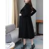 imageIDEALSANXUN Womens Shawl Collar Long Wool Coats Fall Winter Double Breasted Trench CoatBlack