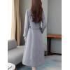 imageIDEALSANXUN Womens Shawl Collar Long Wool Coats Fall Winter Double Breasted Trench CoatGrey