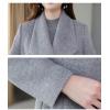 imageIDEALSANXUN Womens Shawl Collar Long Wool Coats Fall Winter Double Breasted Trench CoatGrey