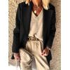imageIDEALSANXUN Womens Wool Blazer Fall Winter Pea Coat Business Work Suit JacketsBlack