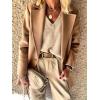 imageIDEALSANXUN Womens Wool Blazer Fall Winter Pea Coat Business Work Suit JacketsCamel