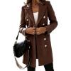 imageIDEALSANXUN Womens Fall Winter Double Breasted Wool Trench Coat JacketsBrown