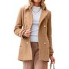 imageIDEALSANXUN Womens Fall Winter Peacoat Wool Coat Double Breasted Blazer Jacket Trench CoatCamel