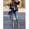 imageIDEALSANXUN Cropped Wool Coats for Women Fall Winter Peacoat Trench Coat Casual Dressy Blazer Jacket OutwearBlack
