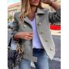 imageIDEALSANXUN Cropped Wool Coats for Women Fall Winter Peacoat Trench Coat Casual Dressy Blazer Jacket OutwearGrey