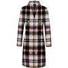 imageIDEALSANXUN Long Plaid Wool Coats for Women Fall Winter Double Breasted Trench Coat Peacoat JacketsBrown