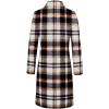 imageIDEALSANXUN Long Plaid Wool Coats for Women Fall Winter Double Breasted Trench Coat Peacoat JacketsBrown