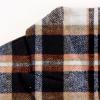 imageIDEALSANXUN Long Plaid Wool Coats for Women Fall Winter Double Breasted Trench Coat Peacoat JacketsBrown