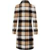 imageIDEALSANXUN Long Plaid Wool Coats for Women Fall Winter Double Breasted Trench Coat Peacoat JacketsBrown New