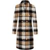 imageIDEALSANXUN Long Plaid Wool Coats for Women Fall Winter Double Breasted Trench Coat Peacoat JacketsBrown New
