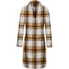 imageIDEALSANXUN Long Plaid Wool Coats for Women Fall Winter Double Breasted Trench Coat Peacoat JacketsKhaki