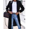 imageIDEALSANXUN Long Wool Coats for Women Fall Winter Trench Coat Peacoat Double Breasted Blazer Jackets OvercoatBlack