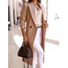 imageIDEALSANXUN Long Wool Coats for Women Fall Winter Trench Coat Peacoat Double Breasted Blazer Jackets OvercoatCamel