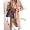 imageIDEALSANXUN Long Wool Coats for Women Fall Winter Trench Coat Peacoat Double Breasted Blazer Jackets OvercoatCamel