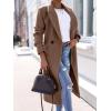 imageIDEALSANXUN Long Wool Coats for Women Fall Winter Trench Coat Peacoat Double Breasted Blazer Jackets OvercoatDark Khaki