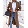 imageIDEALSANXUN Long Wool Coats for Women Fall Winter Trench Coat Peacoat Double Breasted Blazer Jackets OvercoatDark Khaki