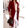 imageIDEALSANXUN Long Wool Coats for Women Fall Winter Trench Coat Peacoat Double Breasted Blazer Jackets OvercoatMaple Red