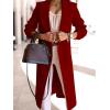 imageIDEALSANXUN Long Wool Coats for Women Fall Winter Trench Coat Peacoat Double Breasted Blazer Jackets OvercoatMaple Red