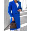 imageIDEALSANXUN Long Wool Coats for Women Fall Winter Trench Coat Peacoat Double Breasted Blazer Jackets OvercoatRoyal Blue