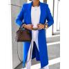 imageIDEALSANXUN Long Wool Coats for Women Fall Winter Trench Coat Peacoat Double Breasted Blazer Jackets OvercoatRoyal Blue
