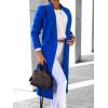 imageIDEALSANXUN Long Wool Coats for Women Fall Winter Trench Coat Peacoat Double Breasted Blazer Jackets OvercoatRoyal Blue