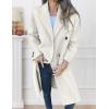 imageIDEALSANXUN Womens Long Wool Coats Fall Winter Double Breasted Trench Coat Peacoat Dress Blazer JacketsBeige