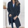 imageIDEALSANXUN Womens Long Wool Coats Fall Winter Double Breasted Trench Coat Peacoat Dress Blazer JacketsBlack